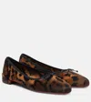 Christian Louboutin Sweetie Jane Leopard-print Calf Hair Ballet Flats In Brown