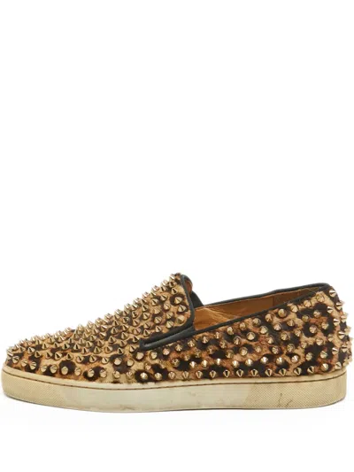Pre-owned Christian Louboutin Leopard-print Sneakers