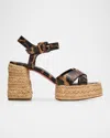 Christian Louboutin Leopard Red Sole Espadrille Sandals In Leopard Multi