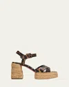 Christian Louboutin Leopard Red Sole Espadrille Sandals In Leopard Multi