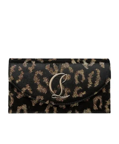 Christian Louboutin Leopard-print Chain Clutch In Brown