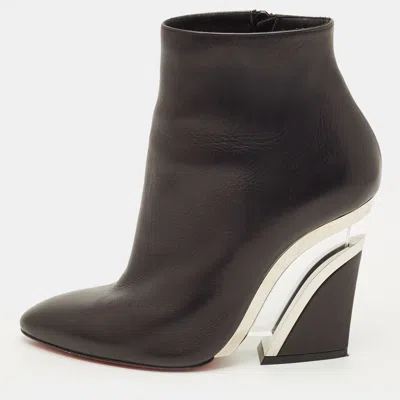 Pre-owned Christian Louboutin Levitibootie Size 39 Black Leather Ankle Length Boots