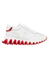 Christian Louboutin Mini Shark Leather Sneakers In White