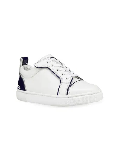 Christian Louboutin Little Kid's & Kid's Funnyto Sneakers In White Blue