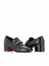 Christian Louboutin Mj Croc Embossed Loafer In Black