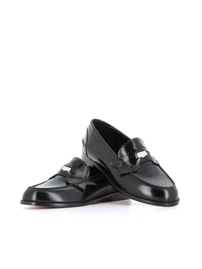Christian Louboutin Leather Penny Loafer In Black