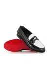 Christian Louboutin Penny Loafer In White/black