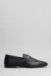 Christian Louboutin Leather Chain Red Sole Loafers In Black