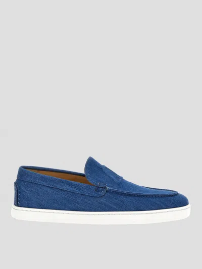 Christian Louboutin Varsiboat Denim Boat Shoes In Blue