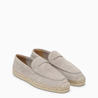 Christian Louboutin Paquepapa Suede Espadrille Loafers In Goose