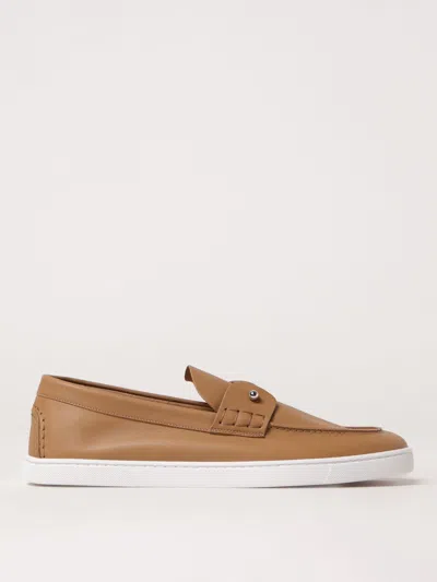Christian Louboutin Chambeliboat Leather Loafers In Brown