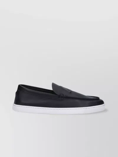 Christian Louboutin Loafers With Contrast Sole And Round Toe In Black