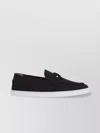 Christian Louboutin Loafers With Contrast Sole And Stitching Accents In Black