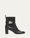 Christian Louboutin Womens Booty Lock 70 Leather Heeled Courts Blac In Black