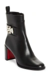 Christian Louboutin Womens Booty Lock 70 Leather Heeled Courts Blac In Black