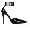 Christian Louboutin Lock Me Up 100 Embellished Leather Pumps In Black