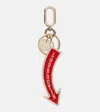 Christian Louboutin Steel Circus Signpost Keyring In Gold
