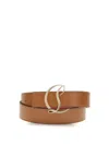 Christian Louboutin Women Logo Belt In Brown
