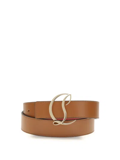 Christian Louboutin Women Logo Belt In Brown