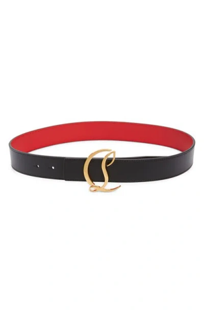 CHRISTIAN LOUBOUTIN CHRISTIAN LOUBOUTIN LOGO BUCKLE LEATHER BELT