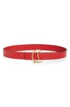 Christian Louboutin Logo Buckle Leather Belt In R258 Loubi/gold