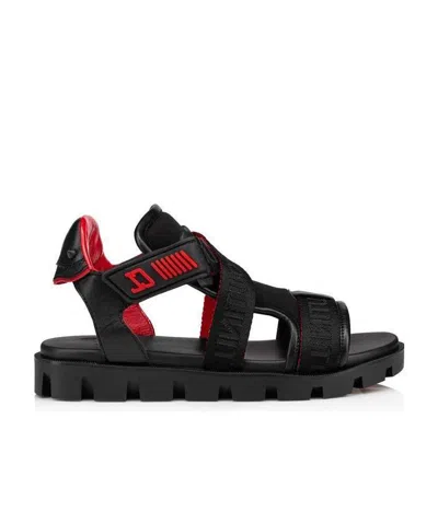Christian Louboutin Logo Details Sandals In Black