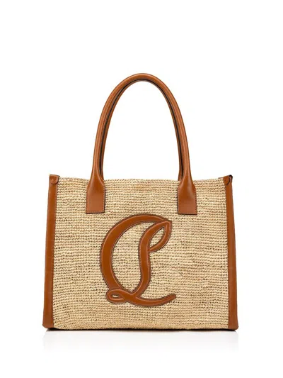 Christian Louboutin Womens Natural By My Side Mini Raffia And Leather Large Tote Bag In Multi