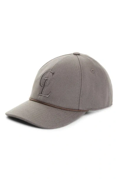 Christian Louboutin Logo Embroidered Cotton Baseball Cap In Gray