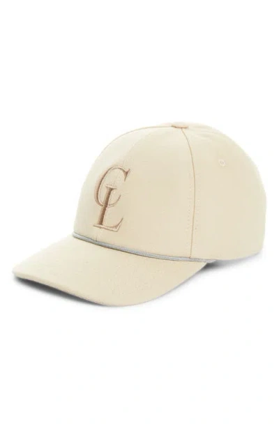 Christian Louboutin Logo Embroidered Cotton Baseball Cap In Neutral