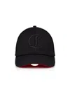 Christian Louboutin Mens Black Mooncrest Cotton-canvas Baseball Cap Xs In Black