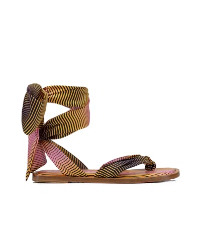 Christian Louboutin Logo Flat Sandals In Brown
