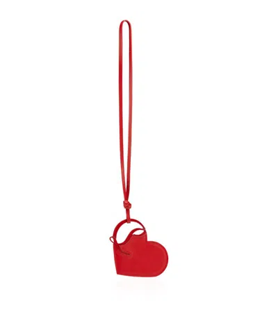 Christian Louboutin Logo Heart Bag Charm In Loubi