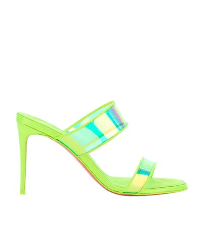Christian Louboutin Logo High-heeled Sandals In Green