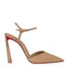 Christian Louboutin Pointed High-heeled Sandals In Nude