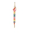 Christian Louboutin Logo Keychain In Gold