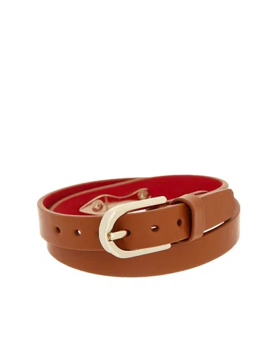 Christian Louboutin Logo Leather Belt Bracelet In Brown