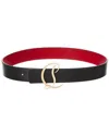 Christian Louboutin Logo Buckle Leather Belt In Black