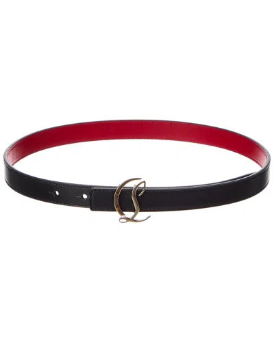 Christian Louboutin Logo Leather Belt In Black