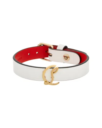 Christian Louboutin Logo Leather Bracelet In Multi