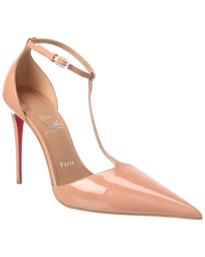 Christian Louboutin Logo Leather Pump In Neutral