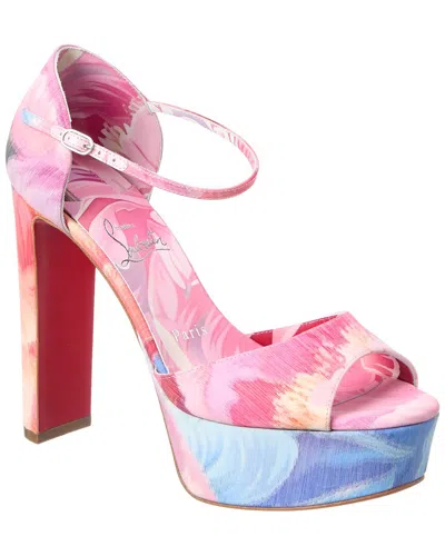 Christian Louboutin Logo Leather Sandal In Multi