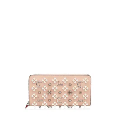 Christian Louboutin Logo Long Purse In Beige