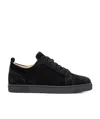 Christian Louboutin Louis Junior Suede Sneakers In Black