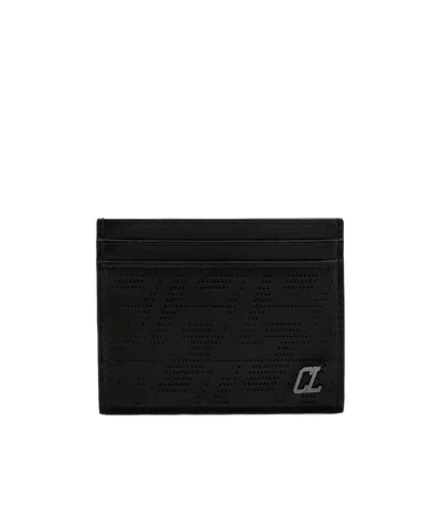 Christian Louboutin Logo-plaque Leather Cardholder In Black