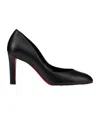 Christian Louboutin 85mm Pumppie Abrasivato Calfskin Leather Pumps In Black