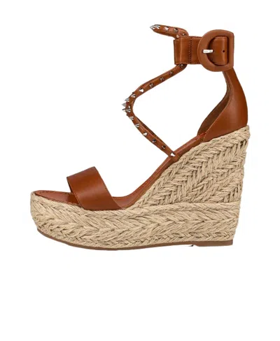 Christian Louboutin Logo Sandals In Nude