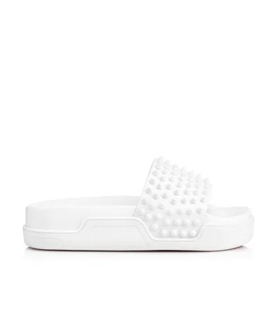 Christian Louboutin Logo Slippers In White