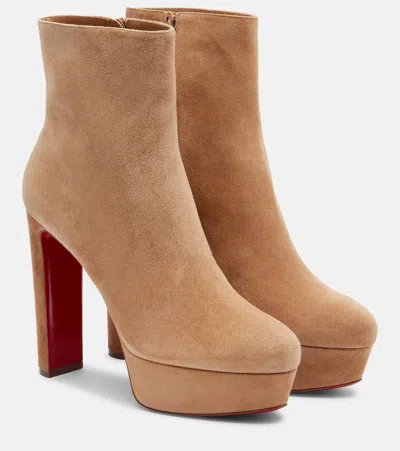 CHRISTIAN LOUBOUTIN LOO 130 SUEDE ANKLE BOOTS