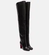 Christian Louboutin Loo Botta Leather Thigh-high Boots 85 In Black