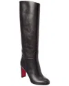 Christian Louboutin Loo Botta 85 Leather Knee-high Boot In Brown